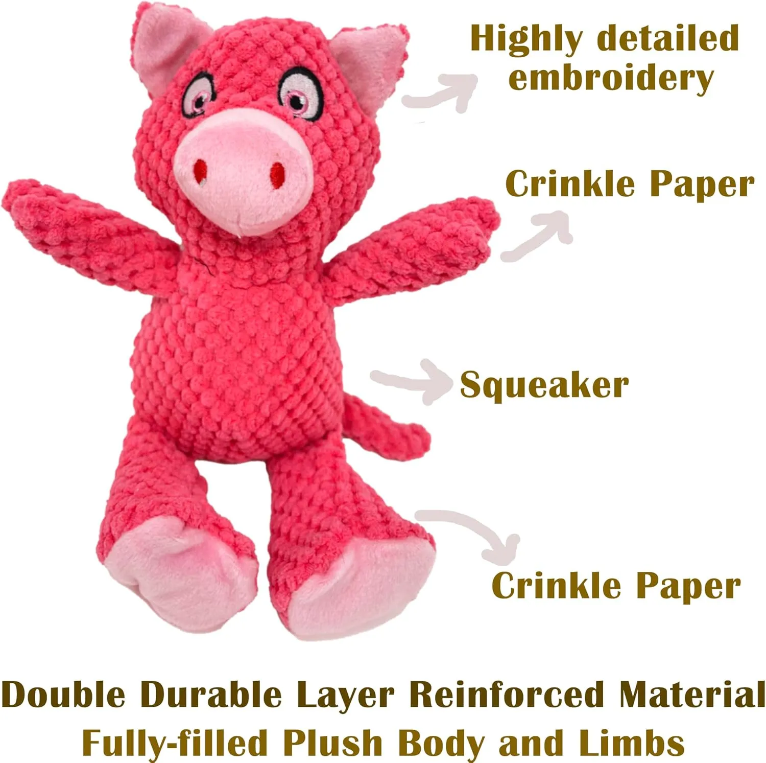Jalousie Multipack Dog Squeaky Toys Strong Almost Indestructible, with Added Liner for Longer Play Dog Chew Toys (Medium to Large Breeds, 5 Pack Checks for Aggressive Chewers)