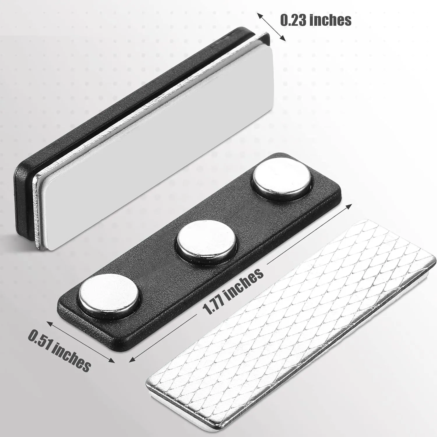 Kigeli 150 Packs Name Badge Magnets Bulk, Magnetic Name Tag Holders with 3 Neodymium Plate for Office, Hotel, Trade Event, Uniform Jackets (Black)
