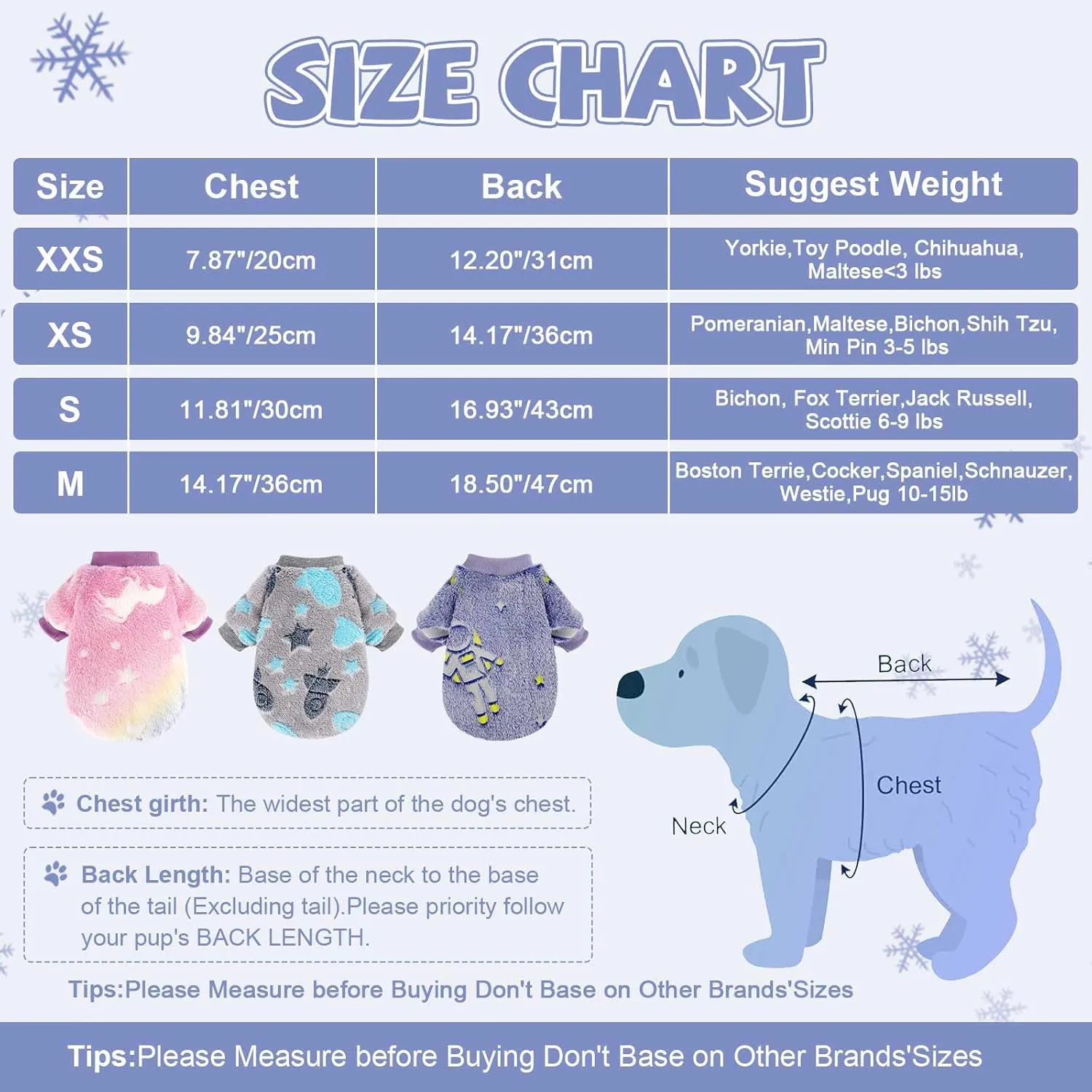 Kosiyi Small Dog Sweater Night Glow Fleece Clothes for Girl Boy, Warm Pullover Sweatshirt, Winter Pet Coat Jacket Cat Costume, Female Male Puppy Outfit
