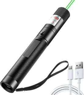 Laser Pointer High Power, Green Laser Pointer Indicator Light, USB ChargePresentation, Interactive Toys for Indoor Dogs Cats