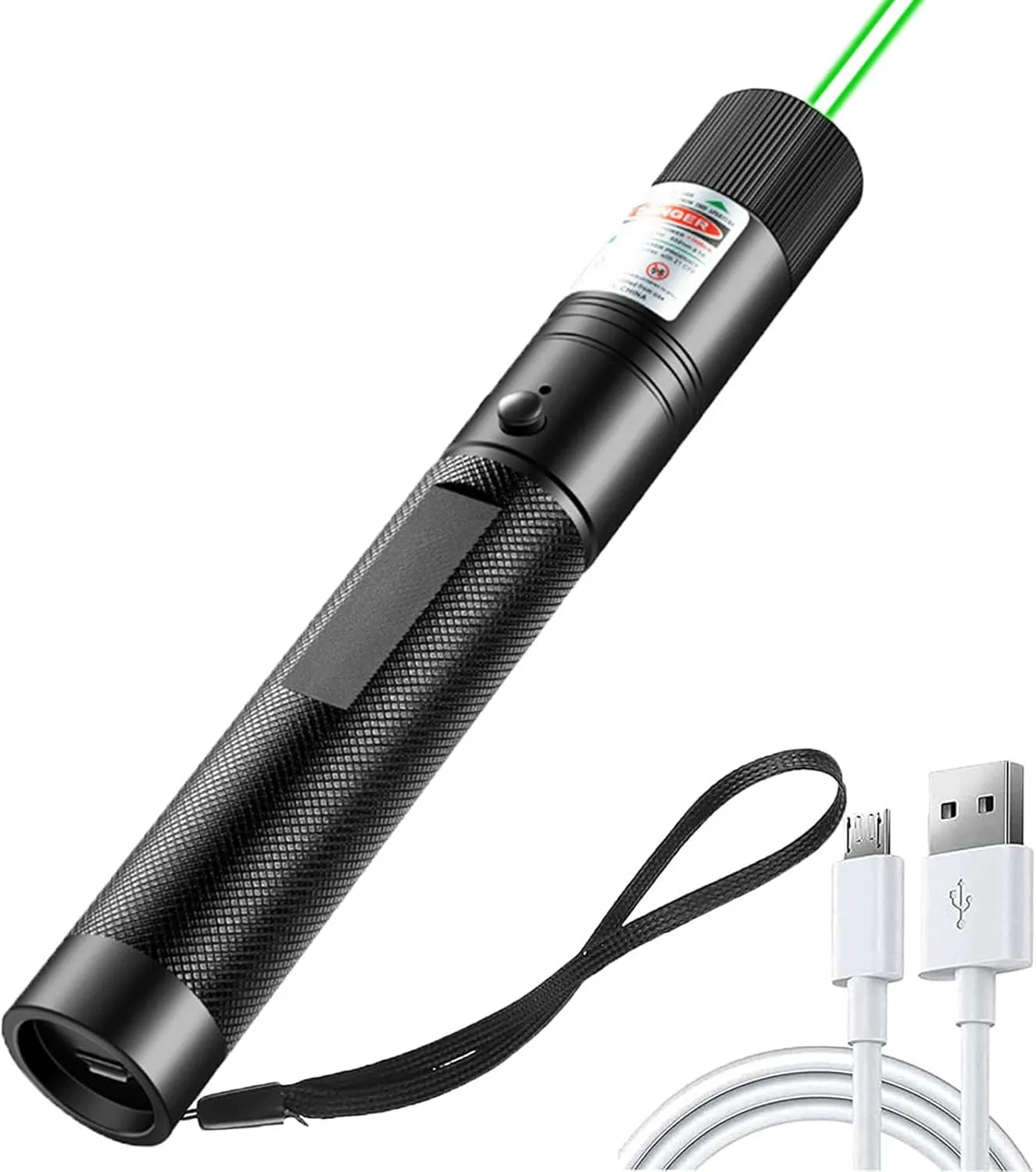 Laser Pointer High Power, Green Laser Pointer Indicator Light, USB ChargePresentation, Interactive Toys for Indoor Dogs Cats