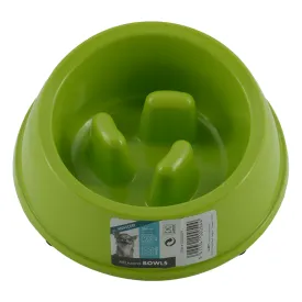 M-PETS Melamine High Back Slow Down Bowl Green