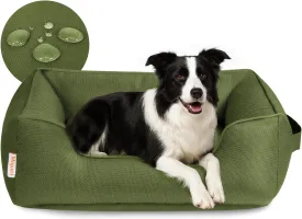Miguel Waterproof Outdoor Dog Bed for Medium Small Dogs, Oxford Pet Bed Tough with Sides Easy Clean, All Weather Rectangle Puppy Bed with Removable Cover Bolster Bed Scratch Resistant 35 inches
