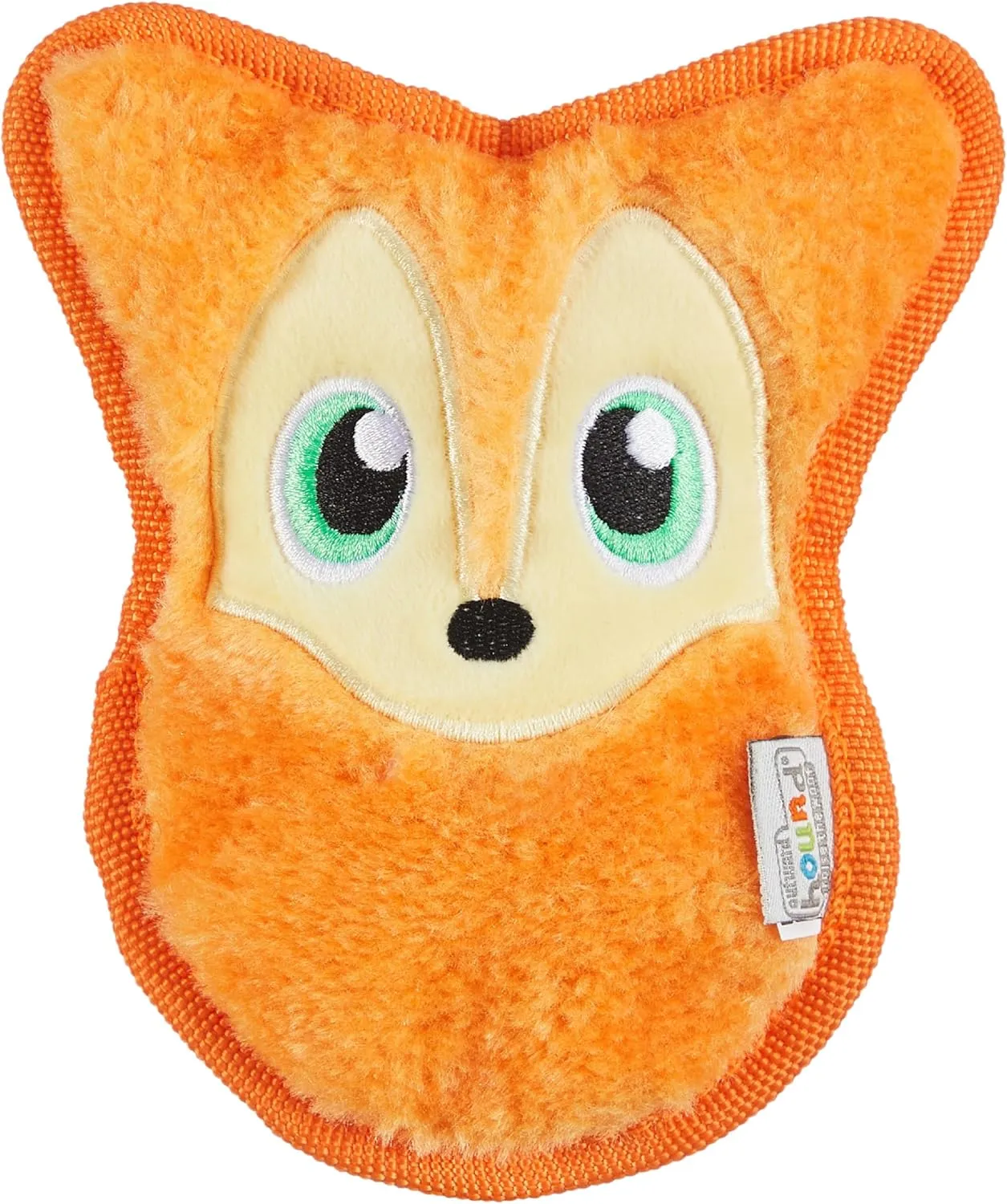 Outward Hound Durablez Minis Stuffing-Free Squeaky Interactive Dog Toy, Tough Plush, Fox, Orange, XS