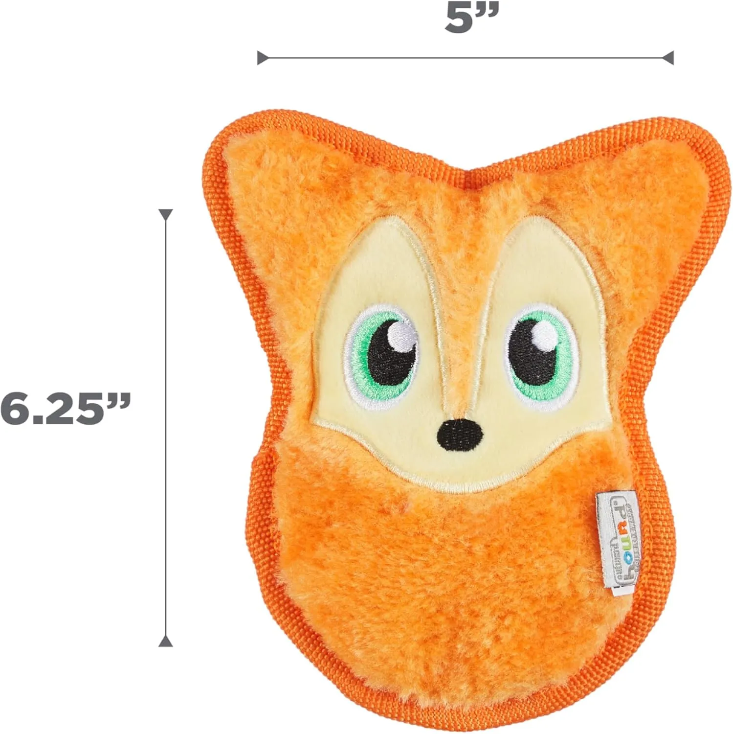 Outward Hound Durablez Minis Stuffing-Free Squeaky Interactive Dog Toy, Tough Plush, Fox, Orange, XS