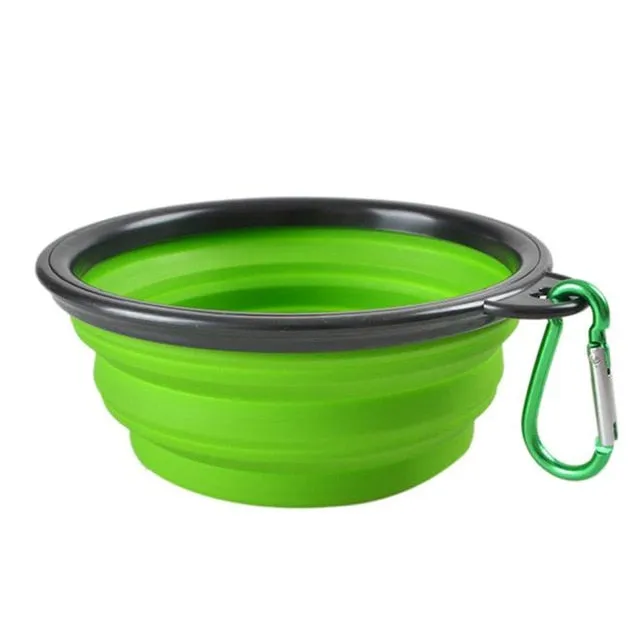 Pack Extra Large Collapsible Dog Bowls, 34oz Foldable Dog Travel Bowls, Portable Dog Water Food Bowl with Carabiner, Pet Feeding Cup Dish for Traveling, Walking, Parking