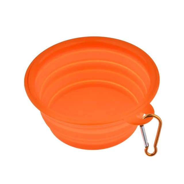 Pack Extra Large Collapsible Dog Bowls, 34oz Foldable Dog Travel Bowls, Portable Dog Water Food Bowl with Carabiner, Pet Feeding Cup Dish for Traveling, Walking, Parking