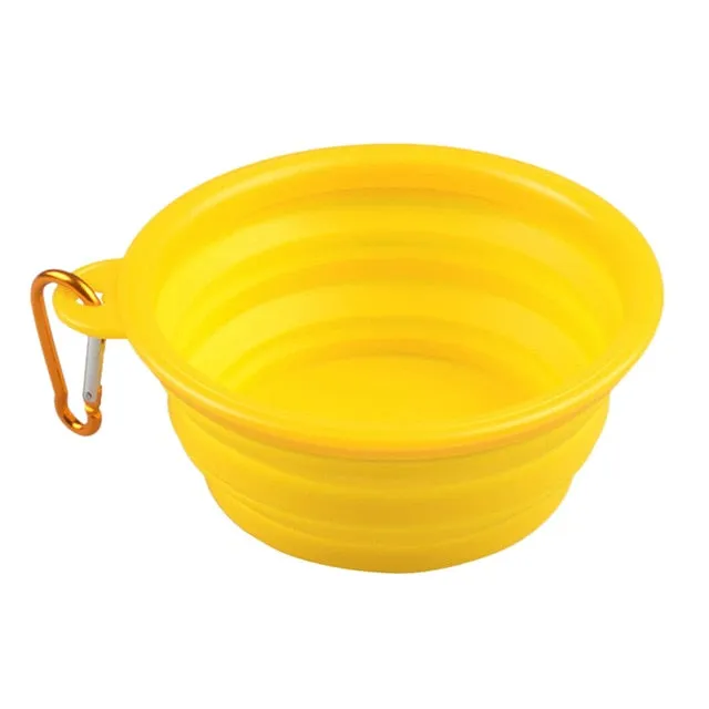 Pack Extra Large Collapsible Dog Bowls, 34oz Foldable Dog Travel Bowls, Portable Dog Water Food Bowl with Carabiner, Pet Feeding Cup Dish for Traveling, Walking, Parking
