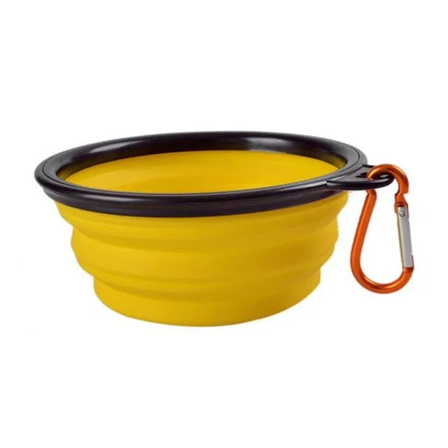 Pack Extra Large Collapsible Dog Bowls, 34oz Foldable Dog Travel Bowls, Portable Dog Water Food Bowl with Carabiner, Pet Feeding Cup Dish for Traveling, Walking, Parking