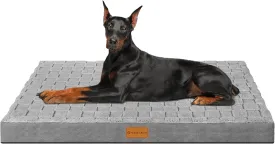 Patas Lague Orthopedic Jumbo Dog Bed for Extra Large Dogs 56''X40'', Waterproof Soft Warm Comfortable Egg Crate Foam Jumbo Pet Beds Mat with Removable Washable Cover and Nonskid Bottom, Grey