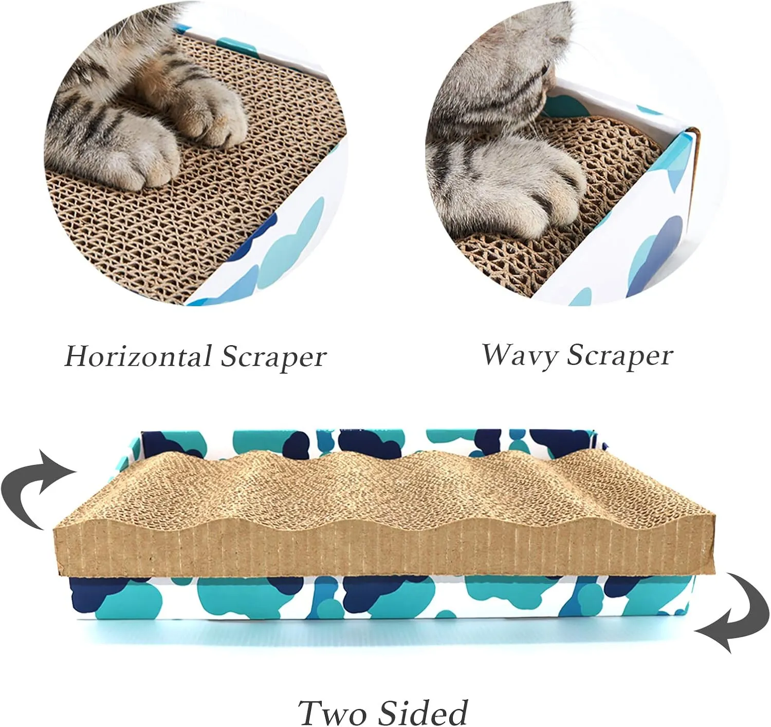 PEEKAB Cat Scratcher Cardboard Reversible Scratching Board Kitty Corrugated Scratching Pad Bed Catnip Included XXL 3PCS