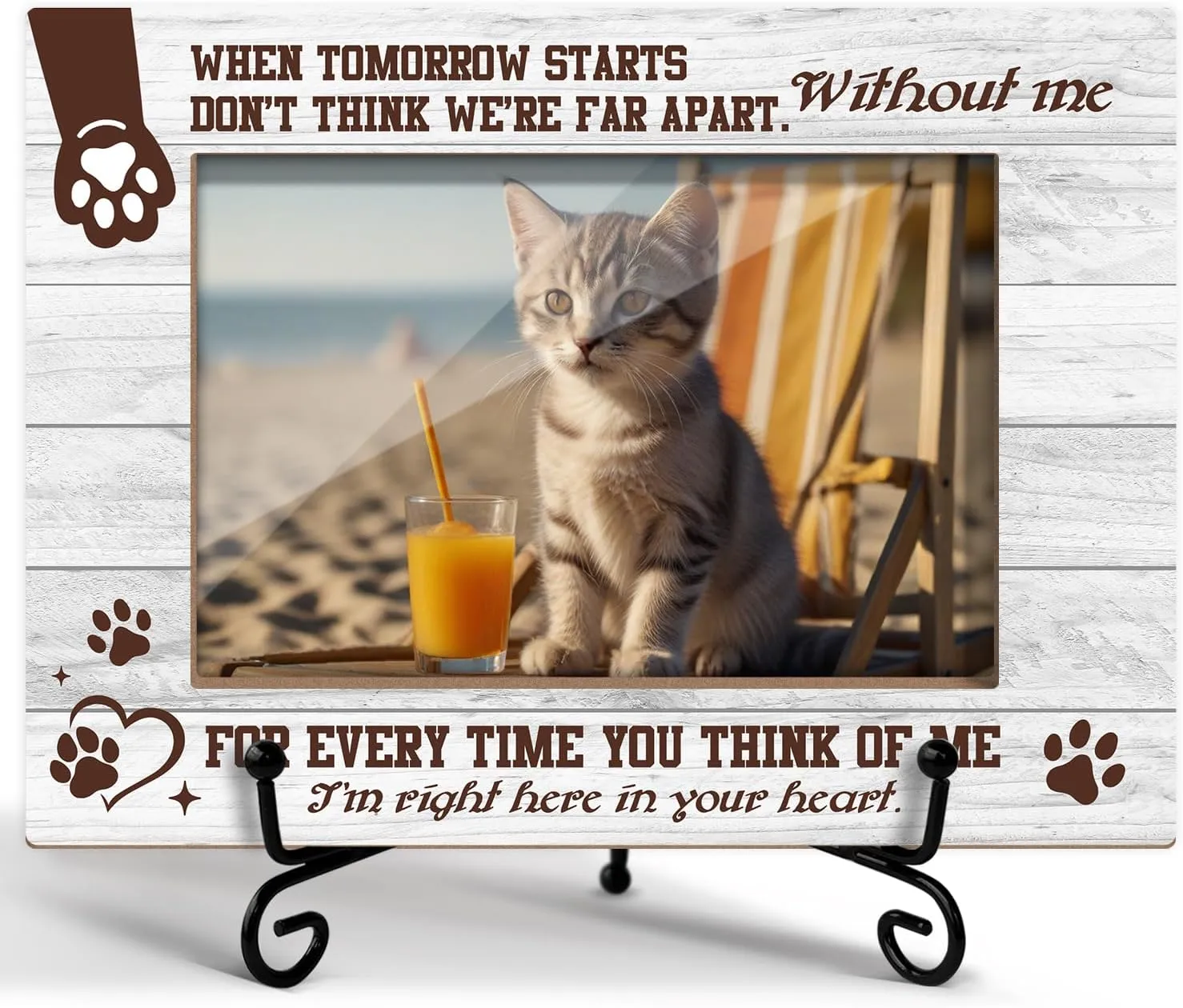 Pet Memory Picture Frame, Condolence Gifts Remembrance Sympathy Gifts for Dog Cat, Wooden Picture Frame with Stand, 4"x6" Photo Frame for Tabletop Display, Home Office Desk Decor Shelf Display/XK46