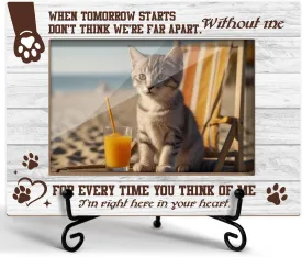 Pet Memory Picture Frame, Condolence Gifts Remembrance Sympathy Gifts for Dog Cat, Wooden Picture Frame with Stand, 4"x6" Photo Frame for Tabletop Display, Home Office Desk Decor Shelf Display/XK46
