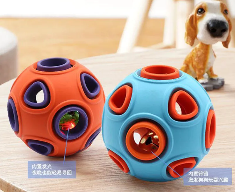 Pet toy dog food leakage and bite resistant toy ball bell sound training ball