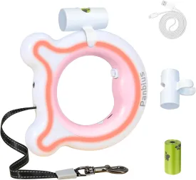 Pets 9.84ft Retractable Dog Leashes with LED Up to 66 lbs Anti-Slip Handle and 360No Tangle Dogs Walking Leash with Built in Poop Bag for Small/Medium/Large Breeds (Pink)