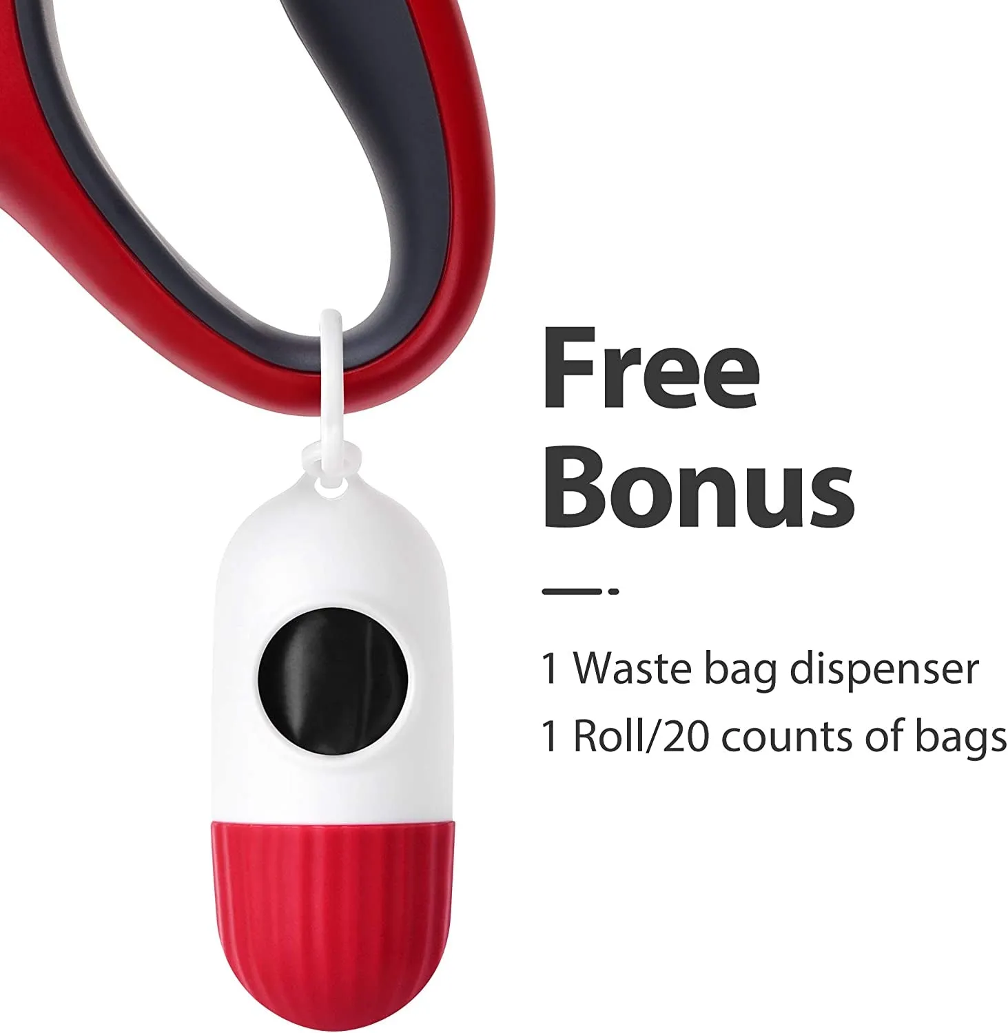 Retractable Dog Leash with Dispenser and Poop Bags, 16 Ft Pet Walking Leash for Medium Dog or Cat up to 44 Lbs