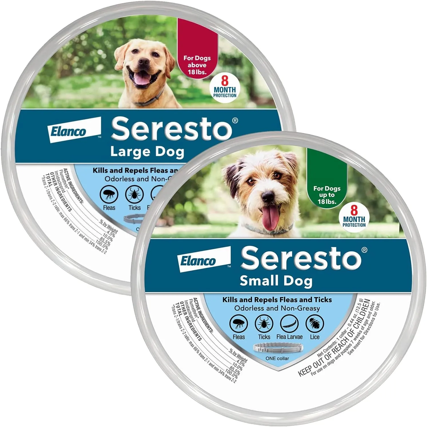 Seresto Flea Tick Collar 1 Large Dog   1 Small Dog