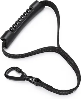 Short Dog Leash with Comfortable Handle Reflective Heavy Duty Short Leash for Dog Training Control (Black)