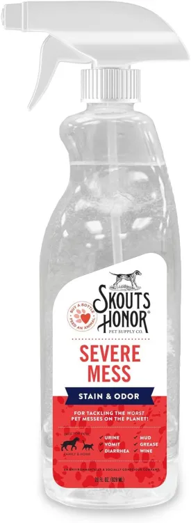 SKOUT'S HONOR: Severe Mess Stain & Odor - for Tackling The Worst Pet Messes Including Urine, Vomit, Diarrhea, Mud, Grease, and Wine, 28 oz.