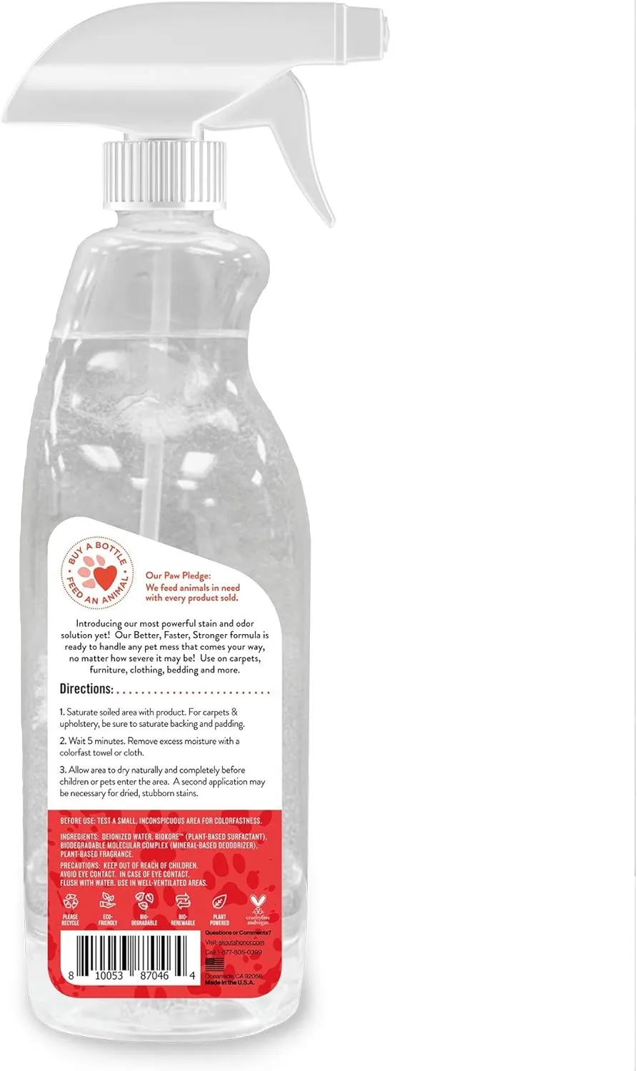 SKOUT'S HONOR: Severe Mess Stain & Odor - for Tackling The Worst Pet Messes Including Urine, Vomit, Diarrhea, Mud, Grease, and Wine, 28 oz.