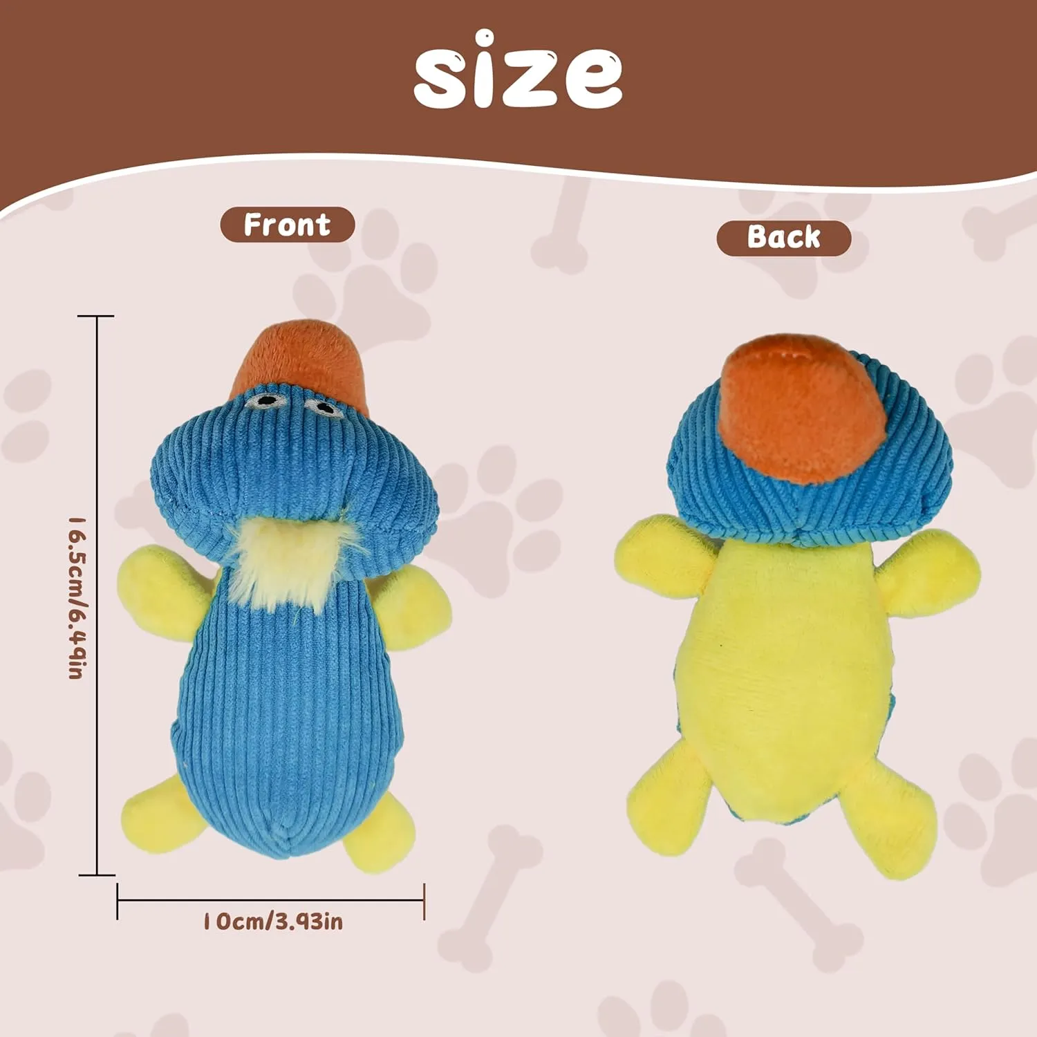 Squeaky Dog Toys to Keep Them Busy Squeaky Dog Toys with Soft Fabric, for Small and Medium Dogs for Daily Interaction, Companion Training 1Pcs (Blue Duck)