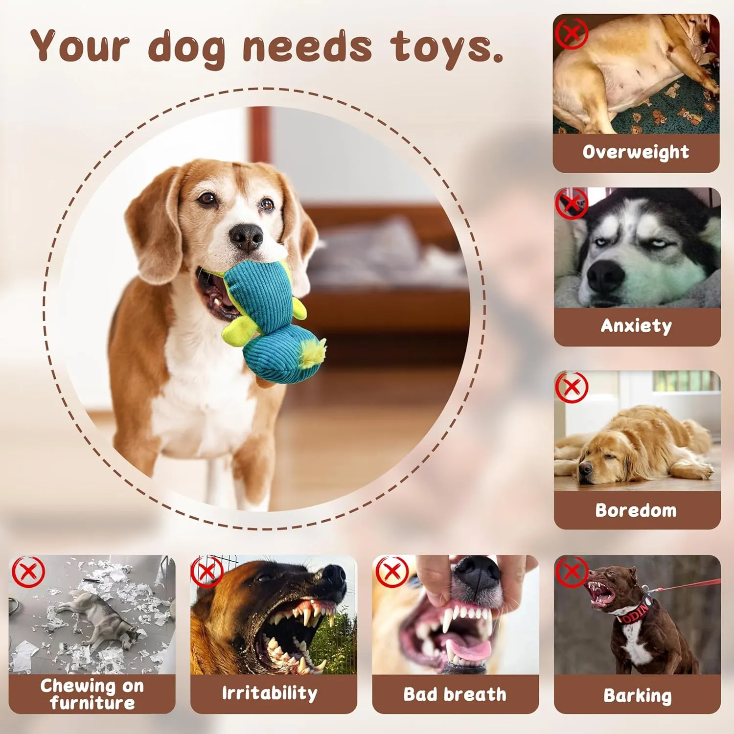 Squeaky Dog Toys to Keep Them Busy Squeaky Dog Toys with Soft Fabric, for Small and Medium Dogs for Daily Interaction, Companion Training 1Pcs (Blue Duck)