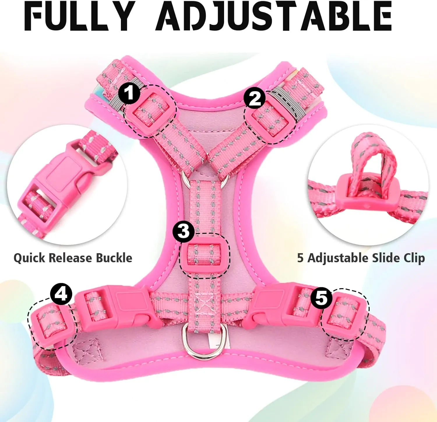 Supet Cat Harness and Leash Set Stylish Escape Proof Cat Vest Harness Adjustable Breathable Pet Leash with Reflective Trim