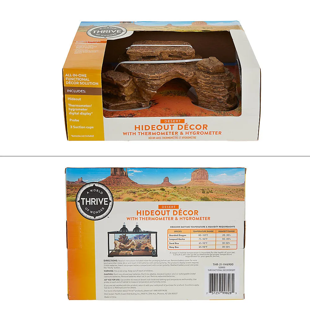 Thrive Desert Hideout Decor w/Thermometer & Hydrometer