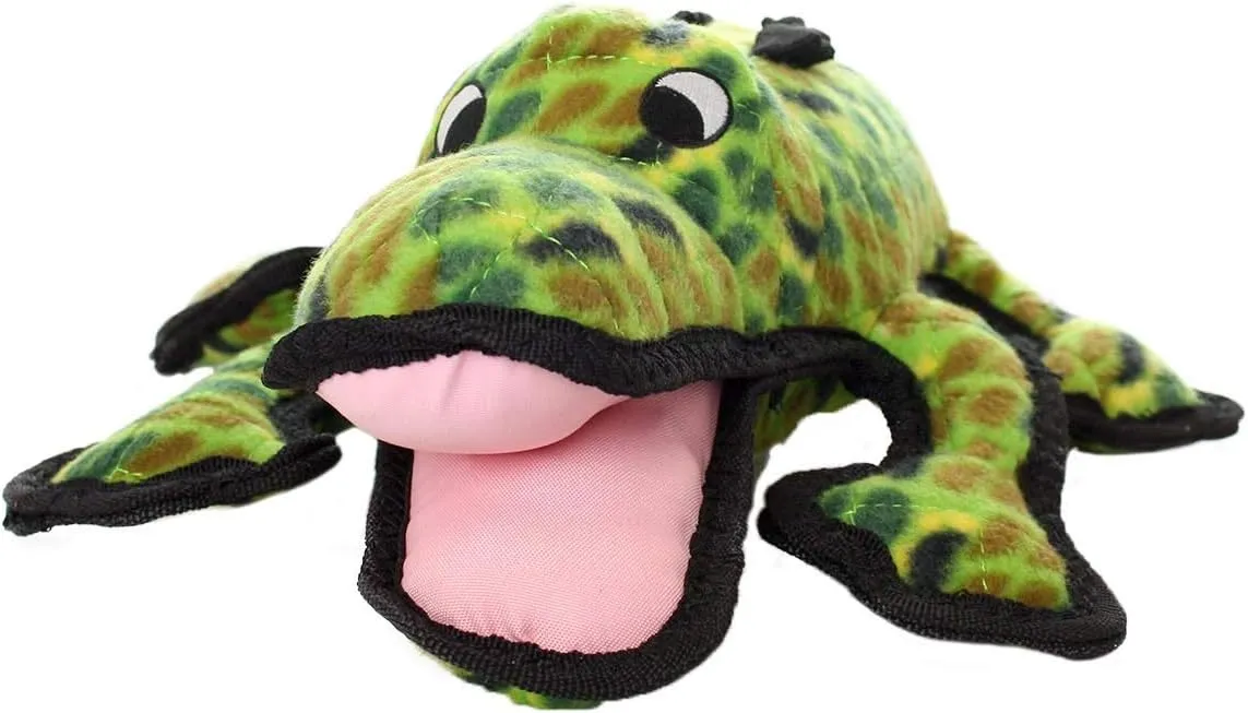 TUFFY - World's Tuffest Soft Dog Toy - Ocean Alligator-Squeakers - Multiple Layers. Made Durable, Strong & Tough. Interactive Play (Tug, Toss & Fetch). Machine Washable & Floats. (2 Packs)
