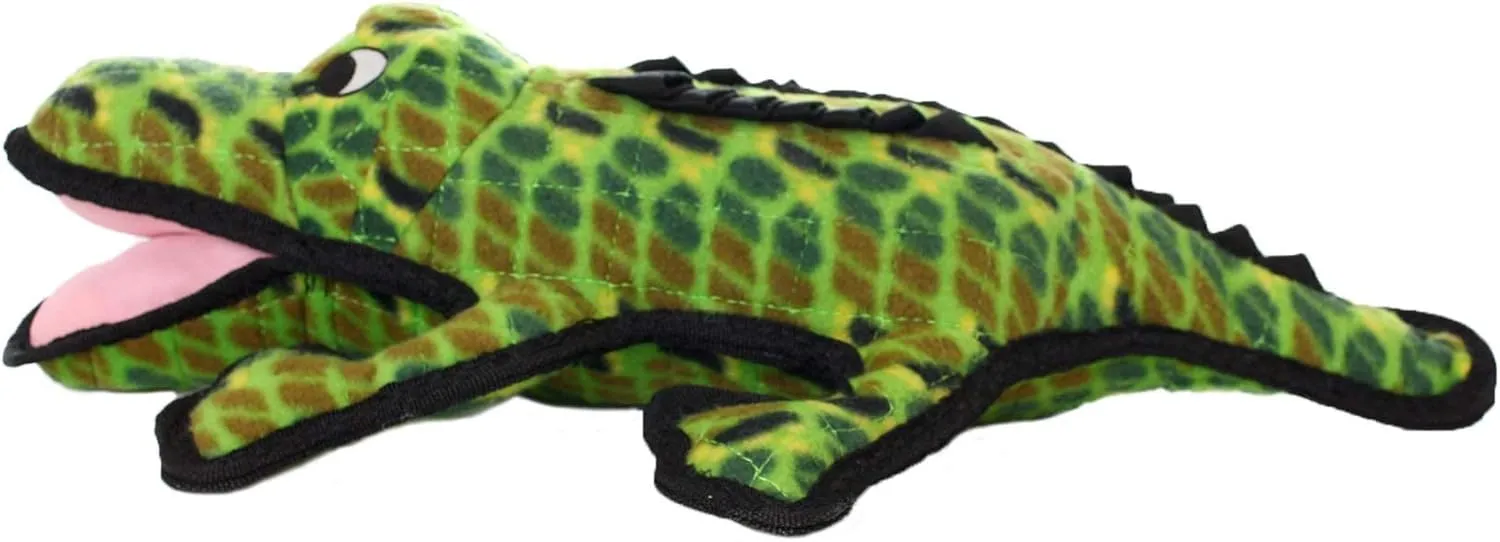 TUFFY - World's Tuffest Soft Dog Toy - Ocean Alligator-Squeakers - Multiple Layers. Made Durable, Strong & Tough. Interactive Play (Tug, Toss & Fetch). Machine Washable & Floats. (2 Packs)