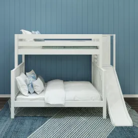 Twin over Full High Bunk Bed with Slide Platform