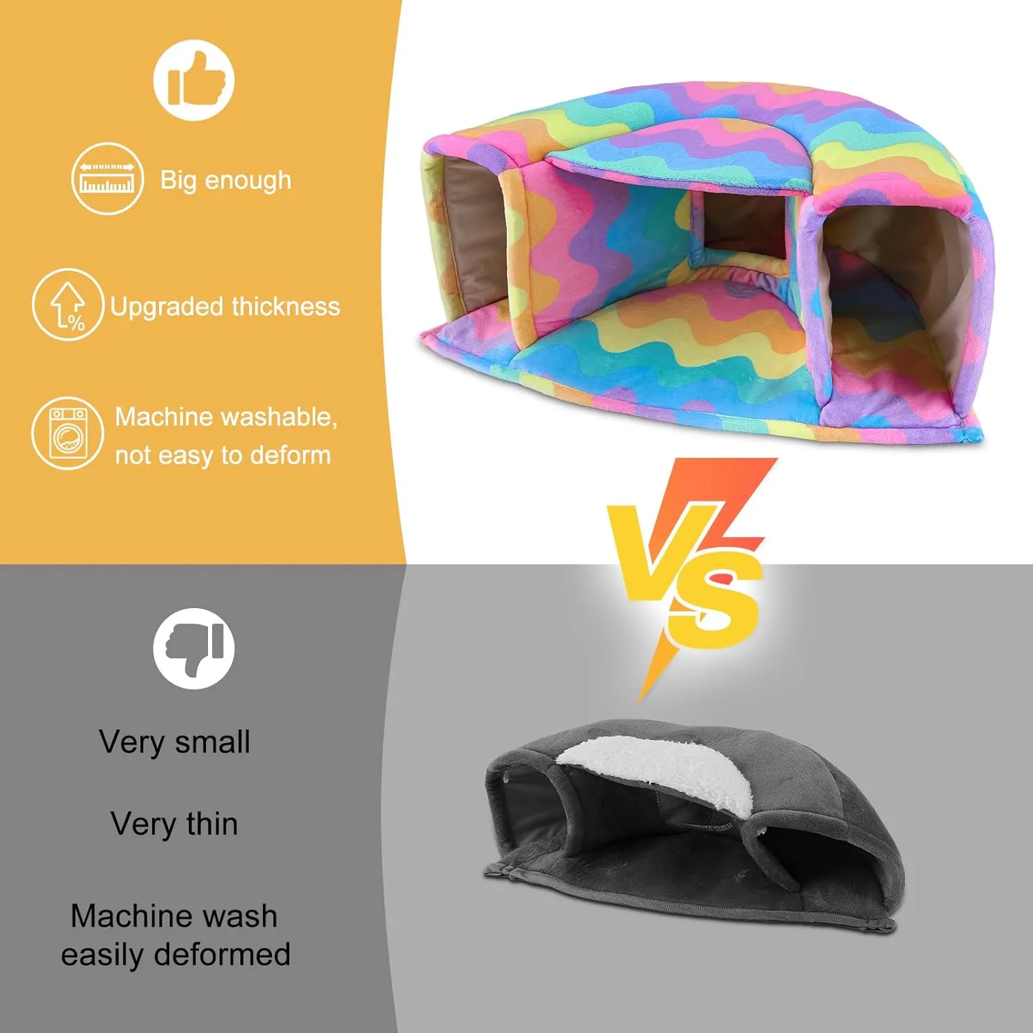 Unicorn Catcher Large Cozy Guinea Pig House - Warm Tunnel Accessories for Small Pets