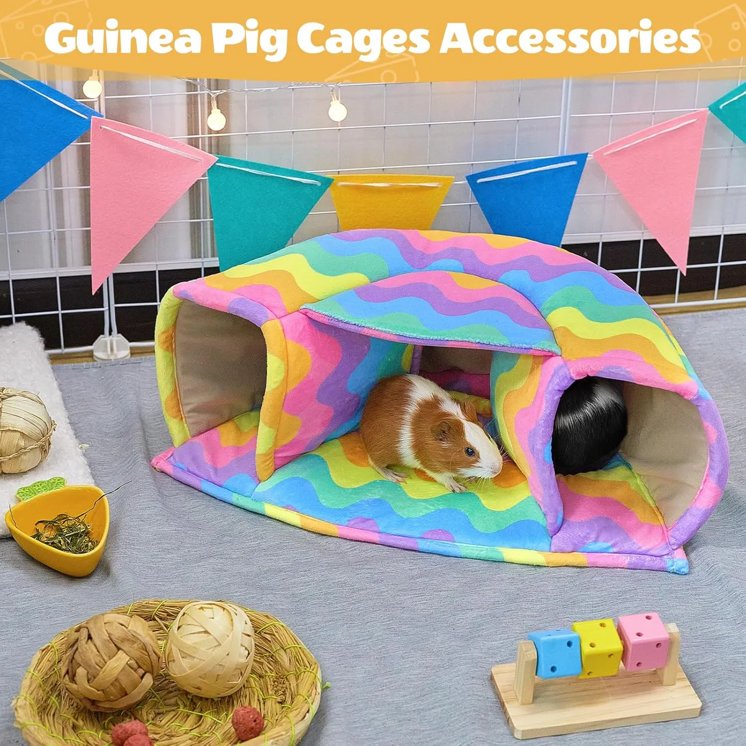 Unicorn Catcher Large Cozy Guinea Pig House - Warm Tunnel Accessories for Small Pets
