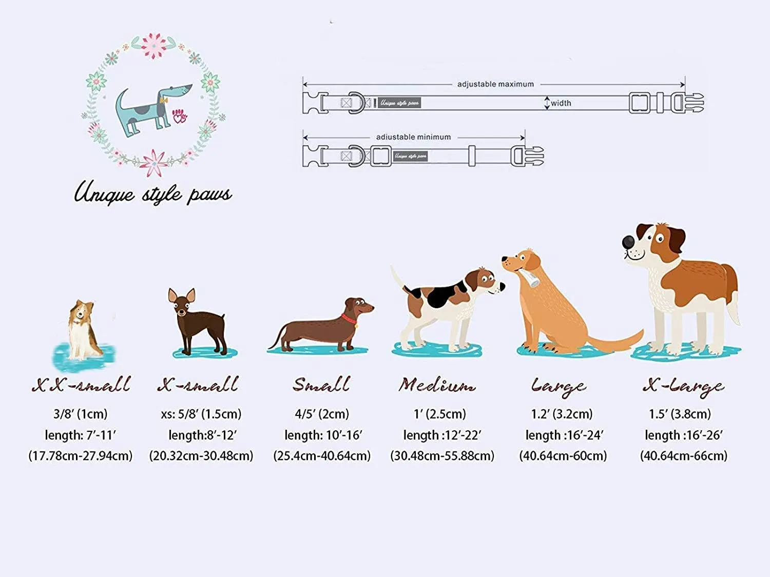 Unique Style Paws Cotton Dog Collar with Bow Floral Plaid Colorful Dog Collar with Bow Tie for Small Medium Large Dogs Pets Gifts