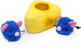 ZippyClaws Burrow - Interactive Plush Cat Puzzle Toy with Catnip Miniz, Perfect for Mental Stimulation, Hide-and-Seek Games, and Hours of Fun for Kittens and Cats - Mice 'n Cheese